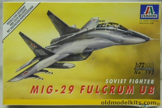 Italeri 1/72 Mig-29 UB Two Seat Fulcrum - Soviet / DDR / Czech Air Force, 192 plastic model kit